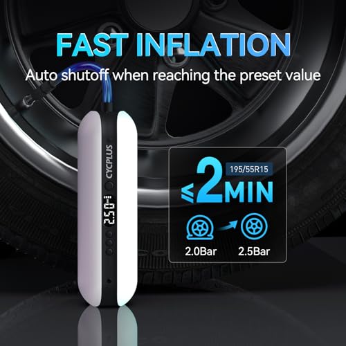 Portable Electric Tire Inflator Bike Pump (White)