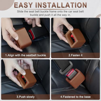 2PCS Seat Belt Buckle Holder (Brown)