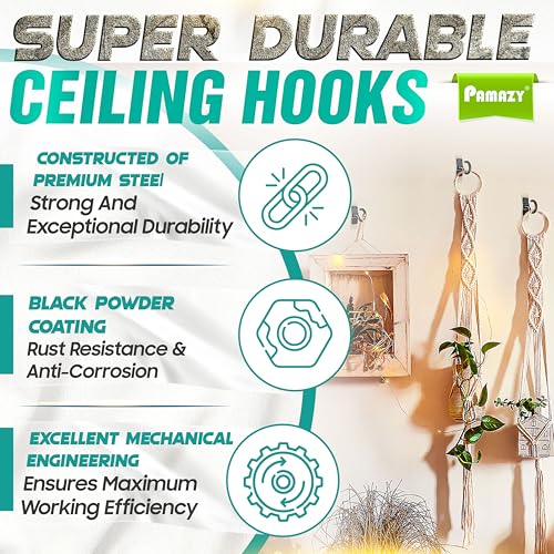 8Pcs 200LB Rotatable Ceiling Hook Wall Mount Metal Hanger for Hanging Plant (8PCS)