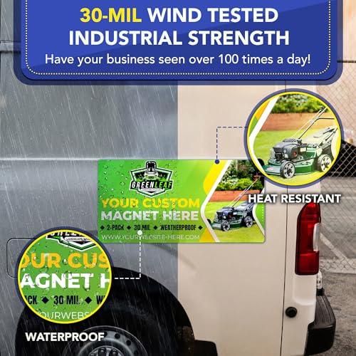 Custom Car Magnet 12x24 Inch 30 Mil 2 Pack (12" x 24" Rectangle)