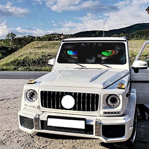 Cat Eyes Car Windshield Sun Shade Umbrella Sun Visor Windshield Shade Sunshades Vehicle Cover for Most Vehicles Foldable Car Umbrella Sunshade Sun Visor Protector Cover (One Size / Cat Eyes)