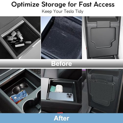 Upgrade 5Pcs Center Console Organizer Tray for Tesla Model Y Juniper 2025&Tesla Model 3 Highland 2024 2025 (for Tesla Model Y Juniper 2025&Model 3 Highland)