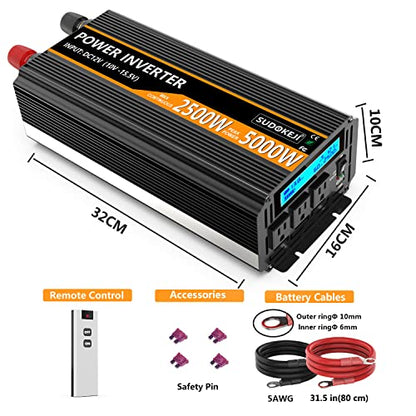 2500W Power Inverter 12V DC to AC 110V (2500W-DA)