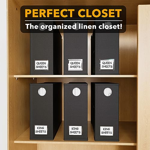 6 Pack Bed Sheet Organizer and Storage (6 pcs / Black)