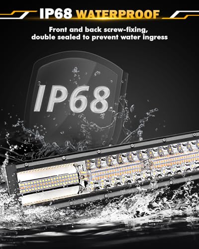 LED Light Bar 30 Inch 180W 6 Modes Amber White Offroad Strobe Light (Amber White 30")