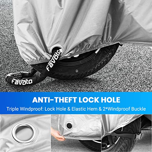 Motorcycle Cover Waterproof Outdoor Motorcycle Cover Heavy Duty (Silver / 104")