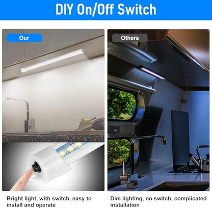 4PCS 12V LED Interior Light Bar (ON/OFF Switch)