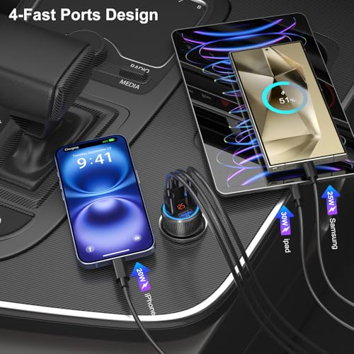 USB C Car Charger 3 Pack (Black / 3-Pack)