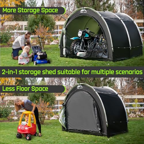 Outdoor Waterproof Bike Storage Tent Shed for 2 (8x7x5.6ft)