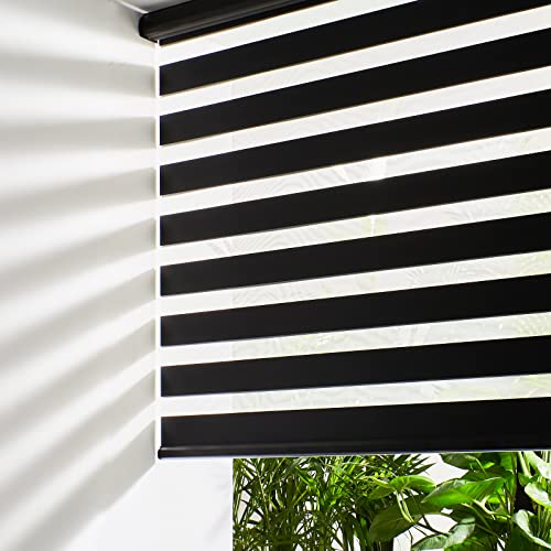 Cordless Zebra Shades (47"w X 72"h / Black)
