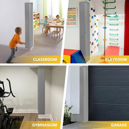 Wall Corner Guards & Edge Protector (6FT TALL 6in SIDES / Gray)