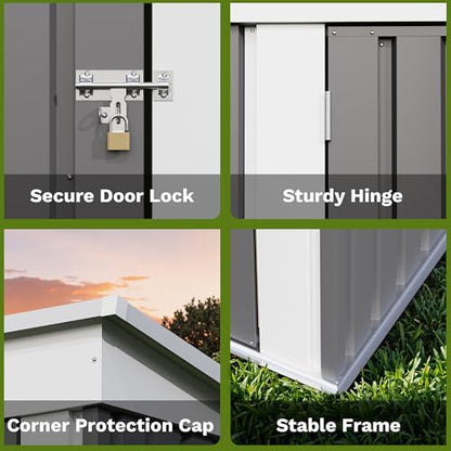 5x3 FT Outdoor Storage Shed (Gray / 5x3 FT)