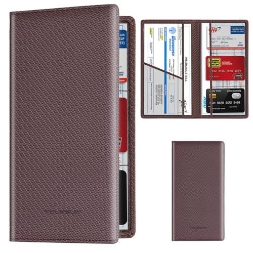Car Registration & Insurance Card Holder (Carbon Coffee)