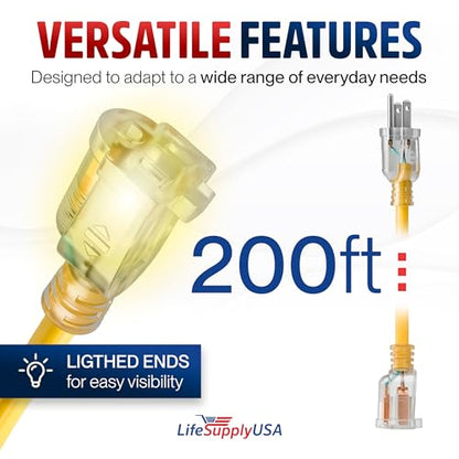 200ft Outdoor (200 FT / 12AWG / Yellow)
