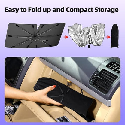 2026 Upgrade]Windshield Sun Shade Umbrella (Extra Extra Large)
