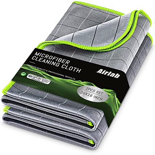 Carbon Microfiber Towels for Car Glass Window Polishing (Grey-green)