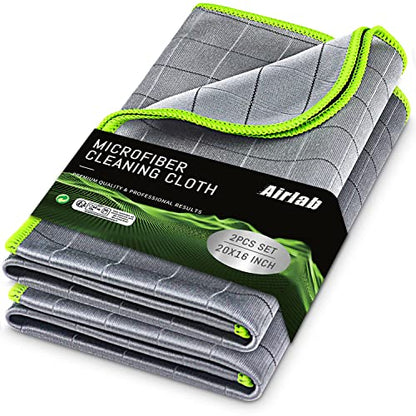 Carbon Microfiber Towels for Car Glass Window Polishing (Grey-green)