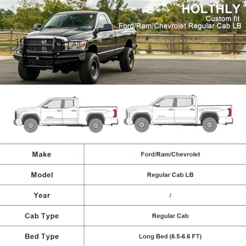 10 Layers Truck Cover Waterproof All Weather Custom Fit for Ford (Black Gray / Custom Fit for Ford/Ram/Chevrolet Regular Cab LB)