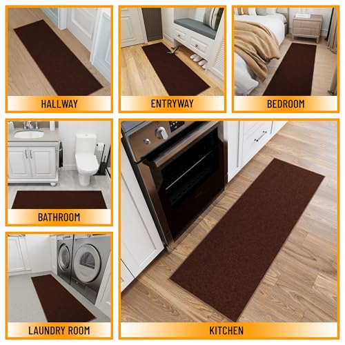 2x6 Runner Rugs for Hallway (Solid Brown)