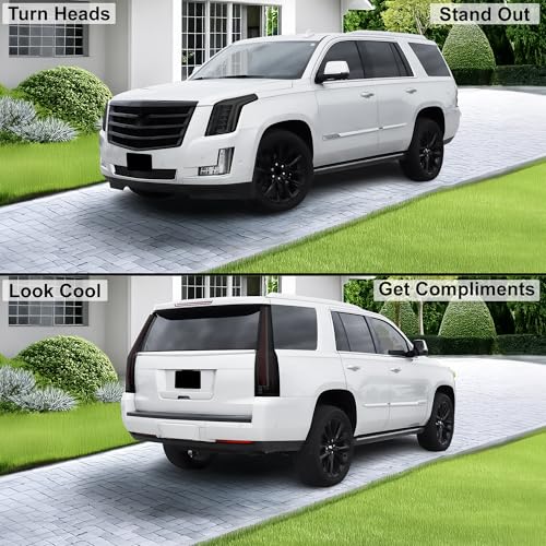 Full Headlight Taillight Tint Kit Fits Cadillac Escalade (FULL KIT / Dark Smoke)