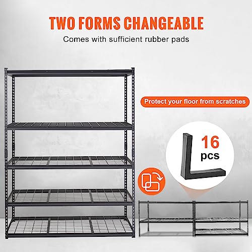 Storage Shelving Unit 5 (Black / 60" L x 24" W x 78" H)
