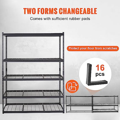 Storage Shelving Unit 5 (Black / 60" L x 24" W x 78" H)
