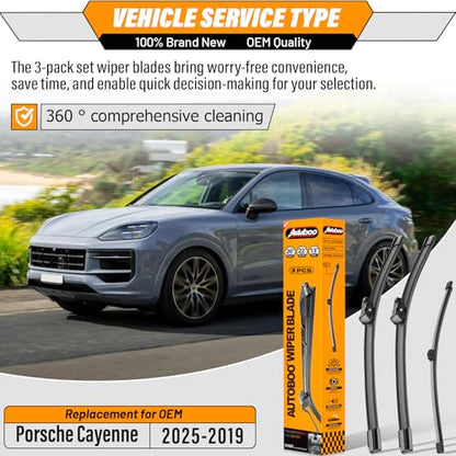 Windshield Wiper Blades Replacement for Porsche Cayenne 2019 (26"+22"+13B")