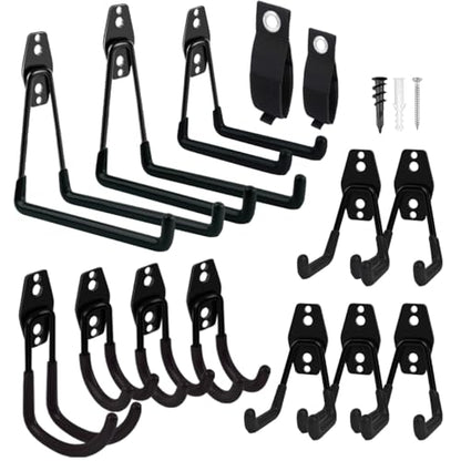 Garage Hooks Heavy Duty 14 Pack (Black)
