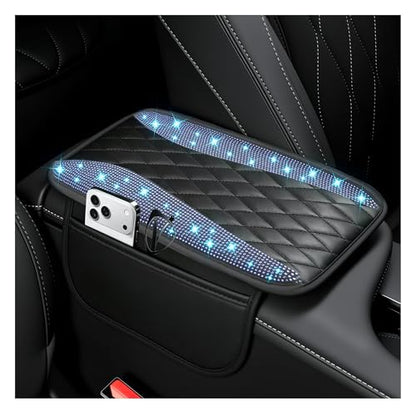 Bling Rhinestones Center Console Covers for Cars (Bling Blue)