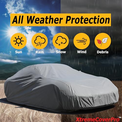 All Weather Waterproof car Cover Good for rain Snow uv Protection dust Small Coupe 350Z Z4 Sky Crossfire SLK GR86 RX (B - (See Size Chart) / GRAY)