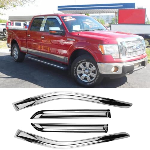 Window Visors Rain Guards for 2009 (09-14 SuperCrew Cab (Chrome))