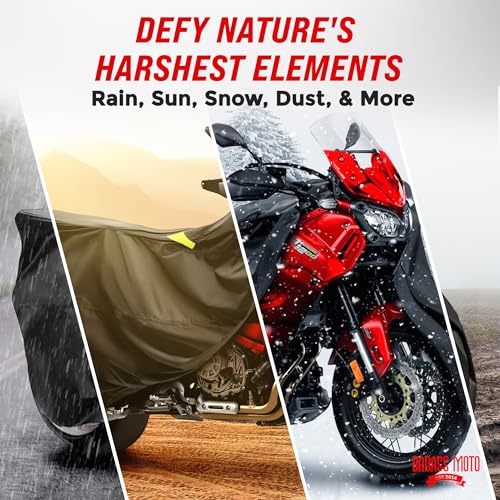 Waterproof Outdoor Motorcycle Cover for Adventure Bikes (Badass Black / [ADV] 99"L x 41"W x 63"H)