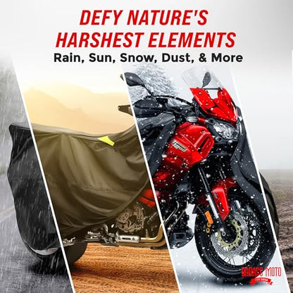 Waterproof Outdoor Motorcycle Cover for Adventure Bikes (Badass Black / [ADV] 99"L x 41"W x 63"H)