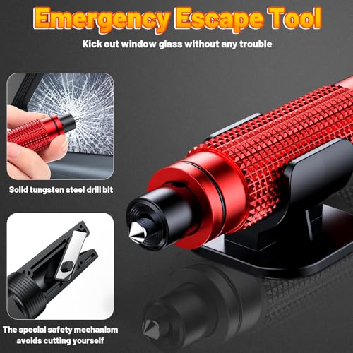 Safehammer Upgraded Safe Hammer Glass Breaker Under Water (Red and Black and Silver)