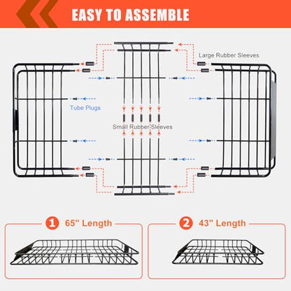 Roof Rack Carrier Carrier Basket 65"*39"*6"+Waterproof Bag 20 Cubic Feet (65"*39"*5")
