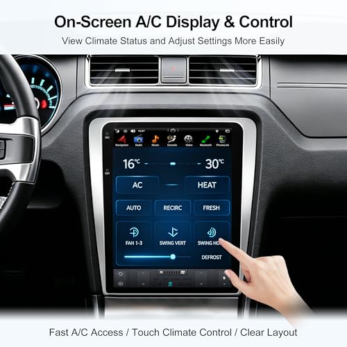 12.1 Inch Touchscreen Car Stereo Radio Head Unit for Ford Mustang 2010 (PX6 4G+64G+Car Play+Android Auto+Voice)