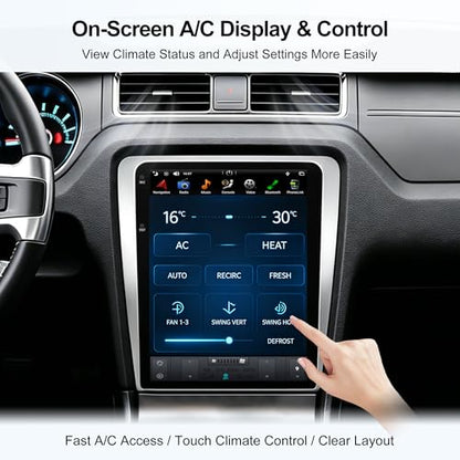 12.1 Inch Touchscreen Car Stereo Radio Head Unit for Ford Mustang 2010 (PX6 4G+64G+Car Play+Android Auto+Voice)