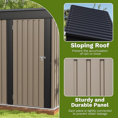 5x3 FT Outdoor Storage Shed (Brown / 5x3 FT)