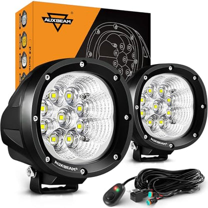 P4 Series Flood Beam LED Pods 4" 90W Round Offroad Lights 2 (P4 Series White Flood Lights)