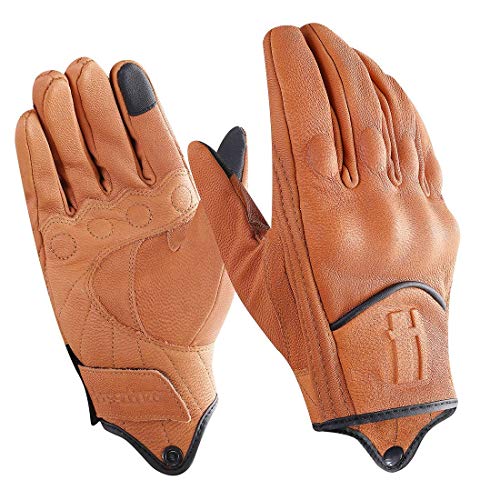 Mens Full Finger Touchscreen Motorcycle Gloves GM028 Tan M (Medium / TAN(Upgrade))