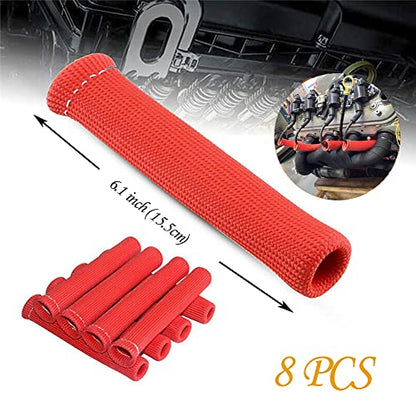 Spark Plug Wire Boots Thermal Protection Insulator Sleeve (red)