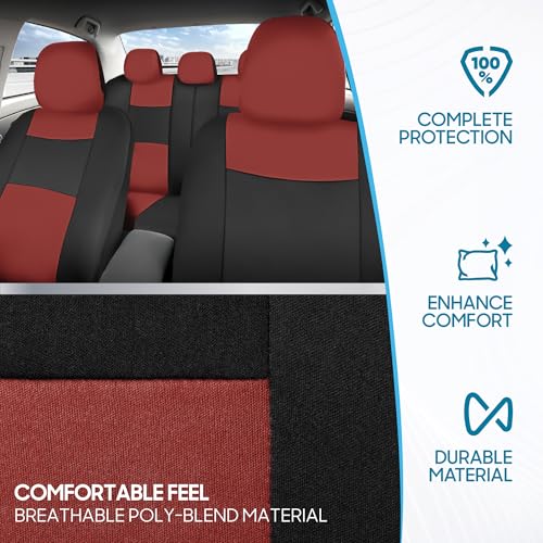 PolyPro Car Seat Covers Full Set in Terracotta on Black (Terracotta)