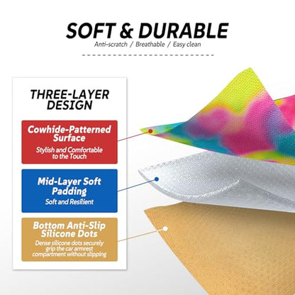 Fashion Car Center Console Armrest Cover with 2 Side Pockets (Candy Dream)