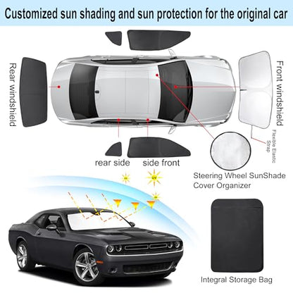 Window Shades for Dodge Challenger 2015 (Dodge Challenger 2015-2023 -SXT, RT, GT)