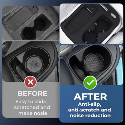 1st & 2nd Row Cup Holder Insert & Wireless Charging Protective Mat for Hyundai Palisade 2027 2026 (Cup Holder for 2026-2027 Palisade)