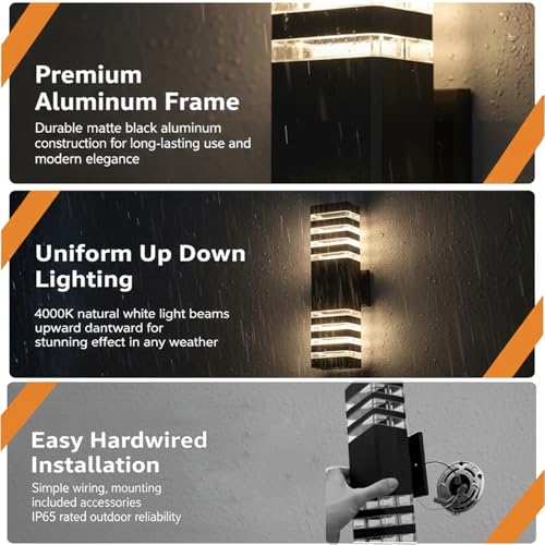 18inch LED Square Up & Down Wall Lights (18inch-1Pack)