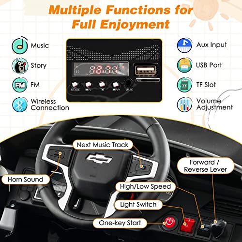 Ride on Car 12V Licensed Chevrolet Tahoe Battery Powered Electric Vehicle w (Black / SUV)