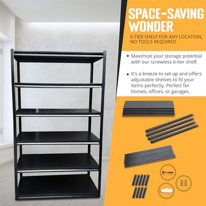 5 Tier Garage Shelf (48" W X 20" D X 78" H 6-Tier)