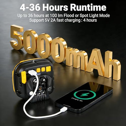 2 Pack Magnetic Work Light Rechargeable 5000Lumens (yellow1)