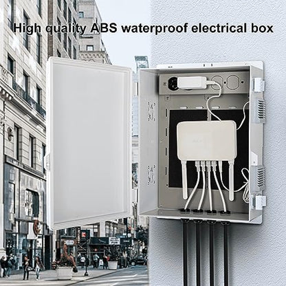 Outdoor Electrical Junction Box with High Power Outlet (16"H x 12"L x 5.9"W & Outlet)